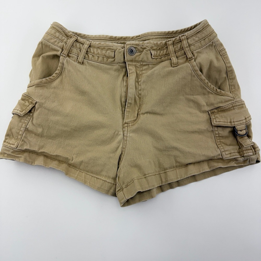 Sincerely Jules Women's 3/26 Khaki Cargo Shorts Utility D-Ring Stretch 2.5"